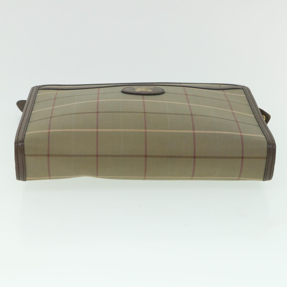 BURBERRYSs Nova Check Clutch Bag Nylon Canvas Brown Auth bs9091
