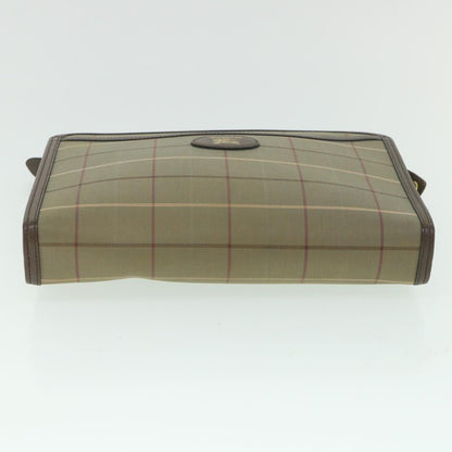 BURBERRYSs Nova Check Clutch Bag Nylon Canvas Brown Auth bs9091