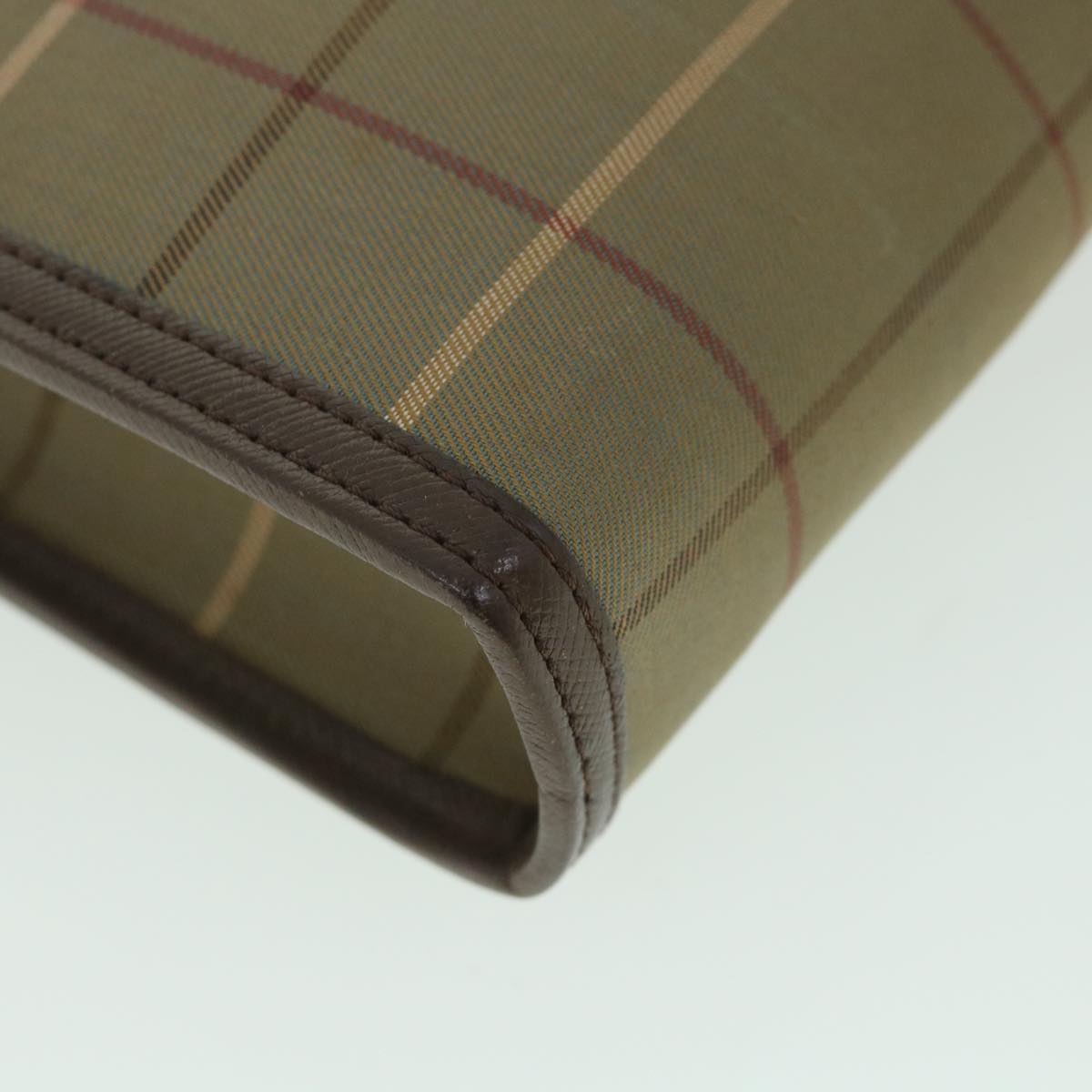 BURBERRYSs Nova Check Clutch Bag Nylon Canvas Brown Auth bs9091
