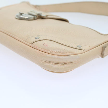 Burberry Shoulder Bag Leather Beige T-04-02 Auth bs9232