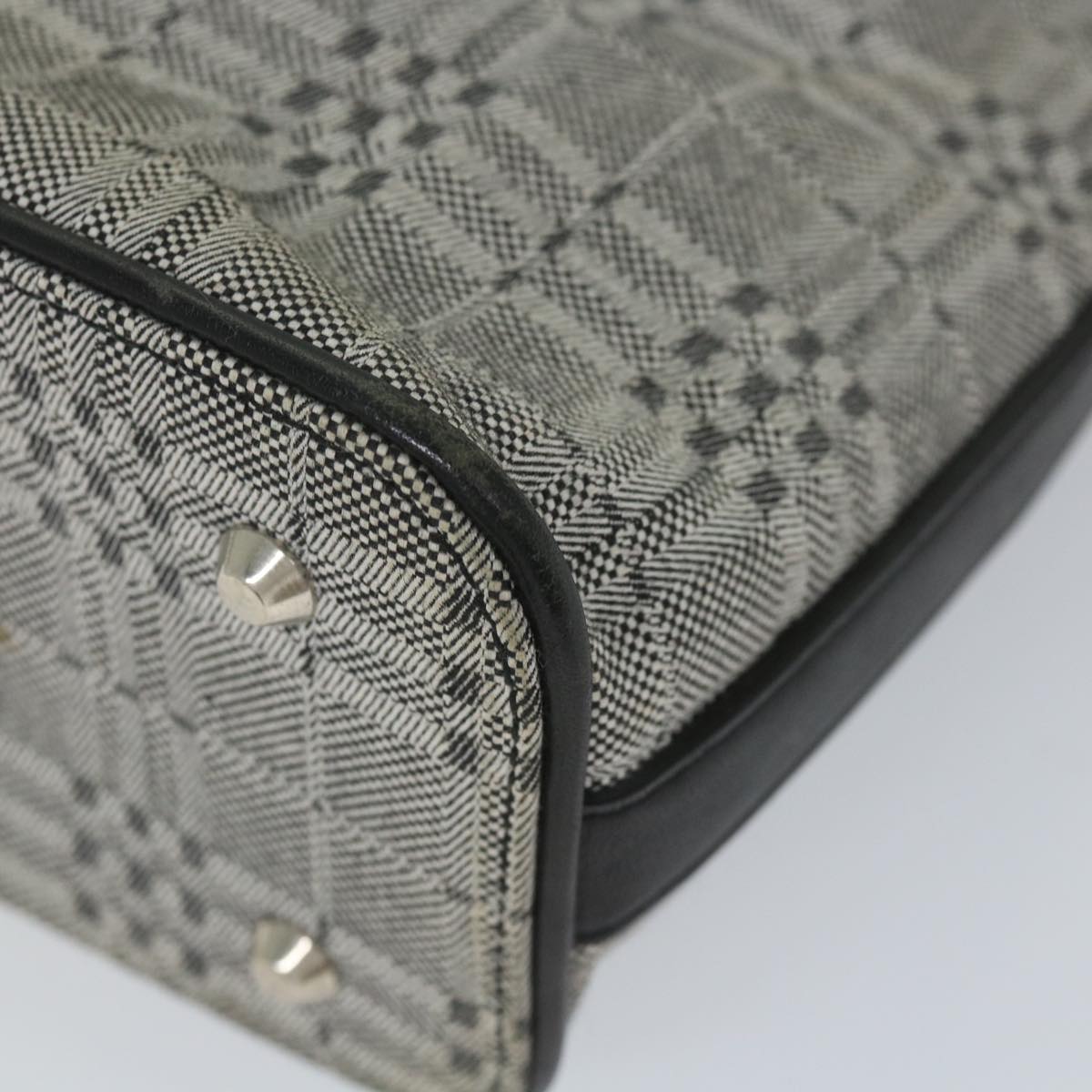 Burberry Shoulder Bag Canvas Gray Auth bs9261