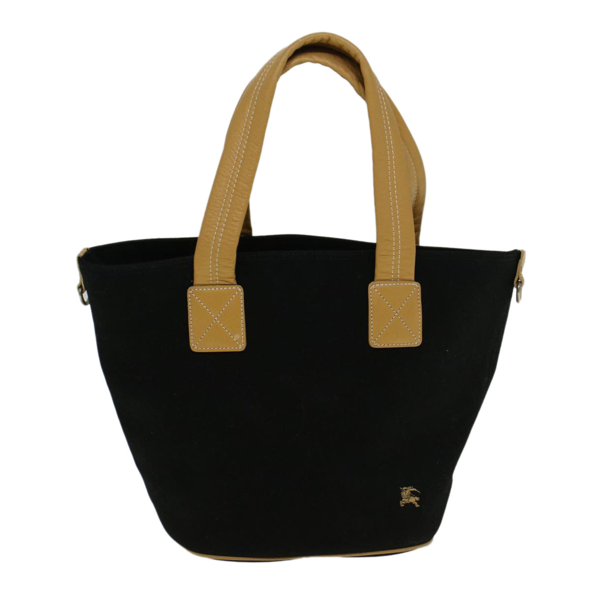 Burberry Blue Label Tote Bag Canvas Black Beige Auth bs9626