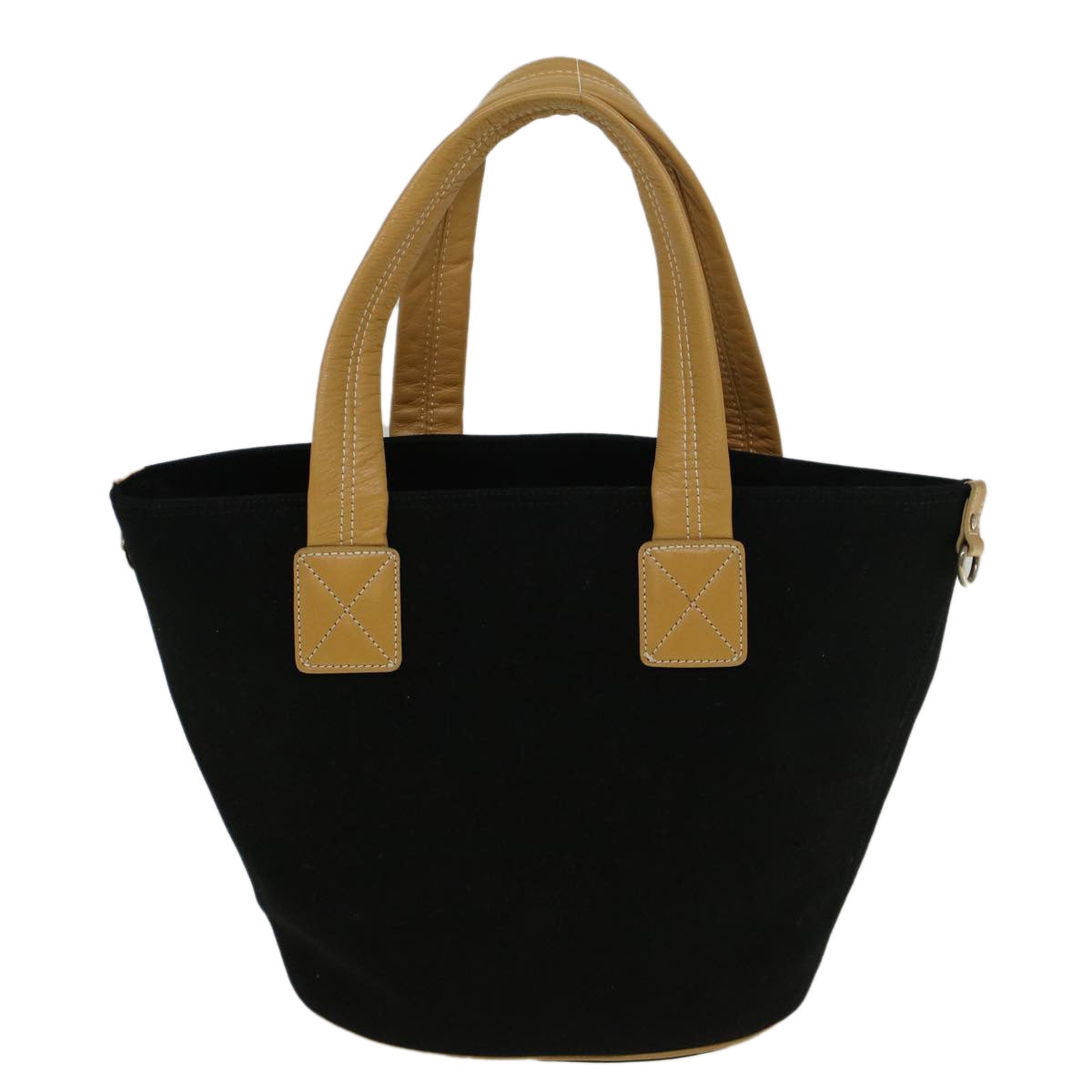 Burberry Blue Label Tote Bag Canvas Black Beige Auth bs9626