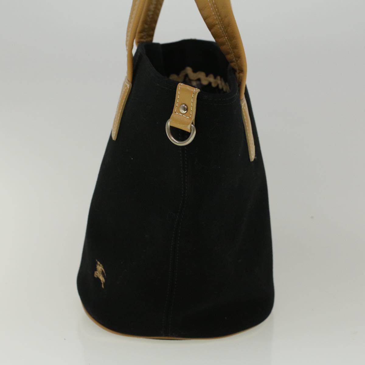 Burberry Blue Label Tote Bag Canvas Black Beige Auth bs9626
