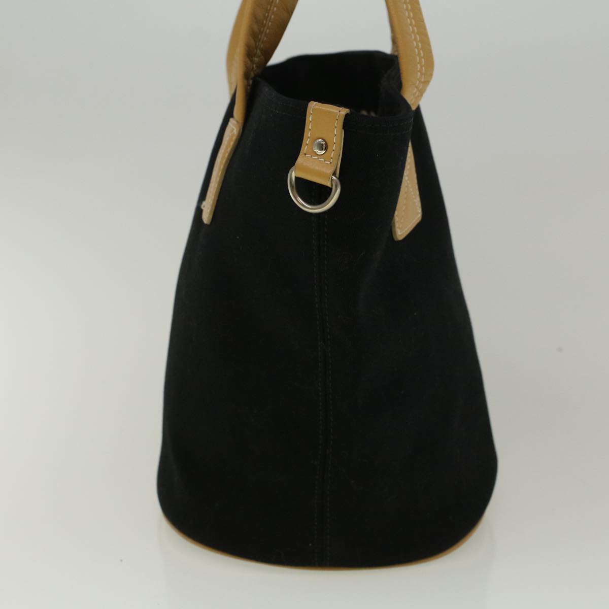 Burberry Blue Label Tote Bag Canvas Black Beige Auth bs9626