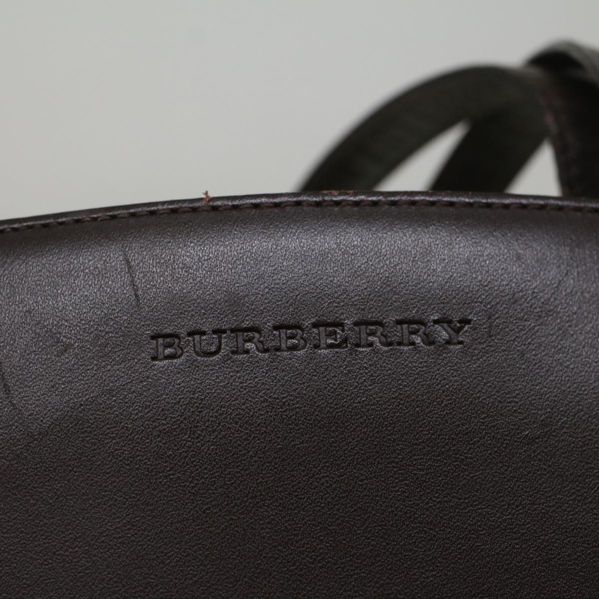 Burberry Tote Bag Suede Leather Brown Auth bs9812