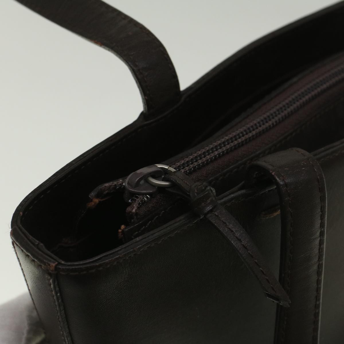 Burberry Tote Bag Suede Leather Brown Auth bs9812