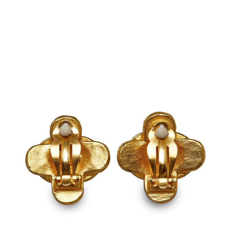 Chanel Gold Plated Coco Mark Cross Earrings 94A