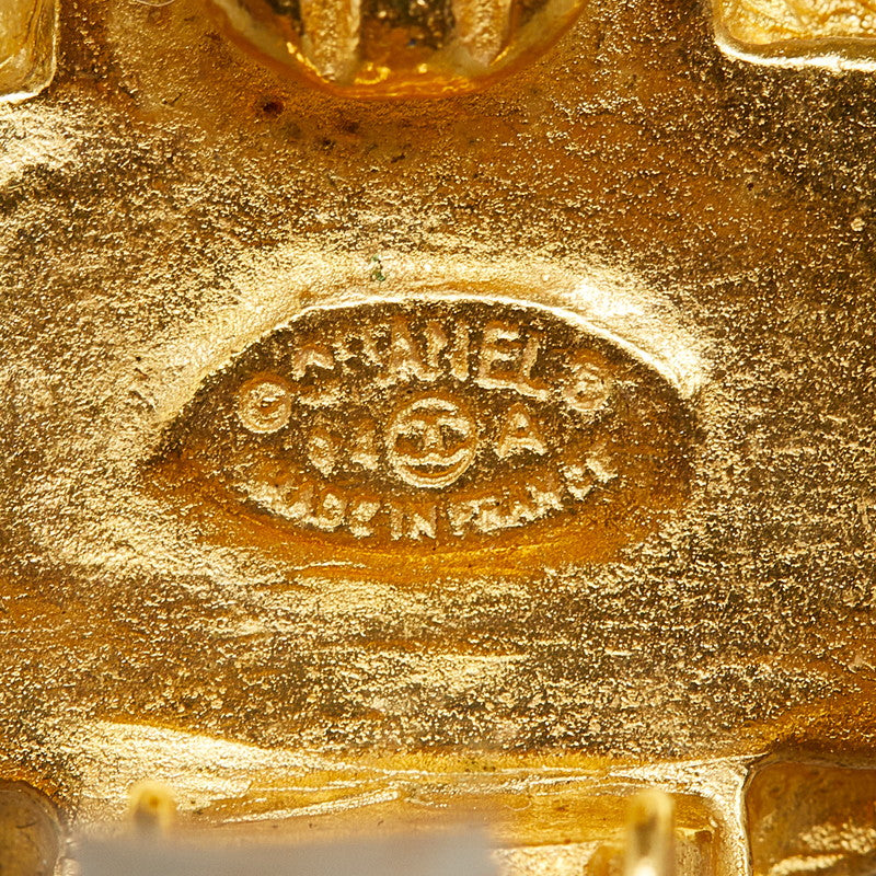 Chanel Gold Plated Coco Mark Cross Earrings 94A