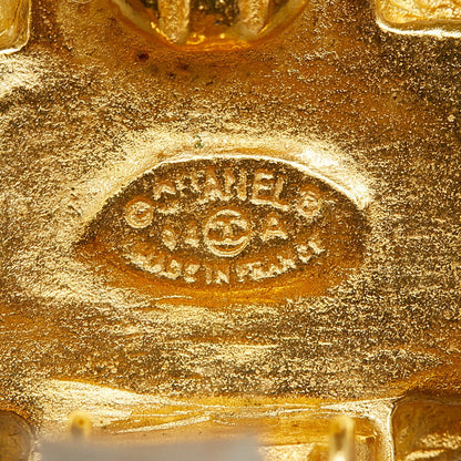 Chanel Gold Plated Coco Mark Cross Earrings 94A