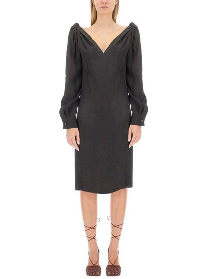 Luxury Bottega Veneta 23 fw Viscose Midi Dress 750275V35B01000 B0040512657