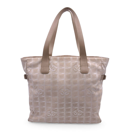 Chanel Beige Nylon New Travel Line Tote Shoulder Bag S