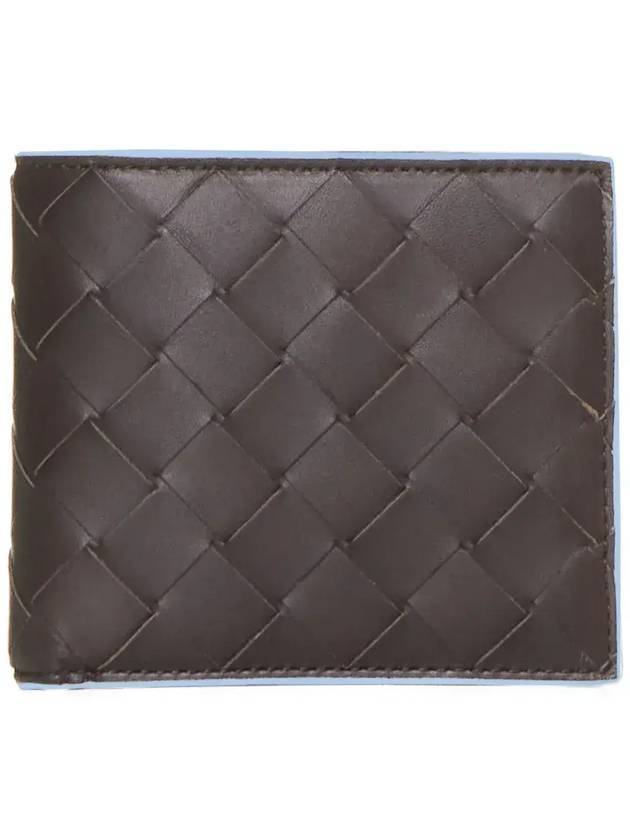 Luxury Bottega Veneta Intrecciato Half Half Wallet Brown