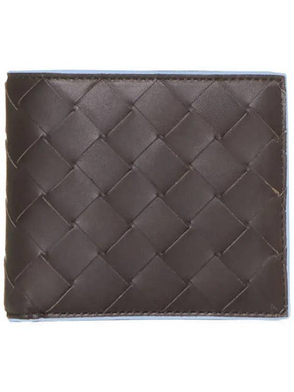 Luxury Bottega Veneta Intrecciato Half Half Wallet Brown