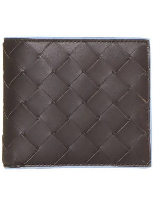 Luxury Bottega Veneta Intrecciato Half Half Wallet Brown