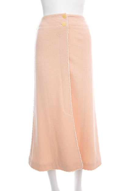 Chanel 1999 Pink Woven Maxi Skirt SZ 34