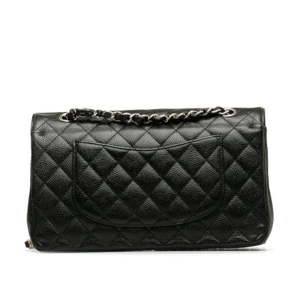 Chanel Matrace 25 Cocomark Double Flap ilver  Chain Shoulder Bag Black Caviar S  CHANEL