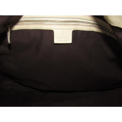 Gucci Jackie Modern Purses White Leather And Gg Leather Hobo Bag