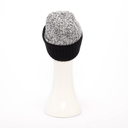 Chanel Black & White Cashmere Knit CC Beanie