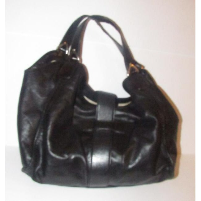 Gucci Stirrup Hobo Xl Top Handle Style Satcheltote Black Leather With Chrome Satchel