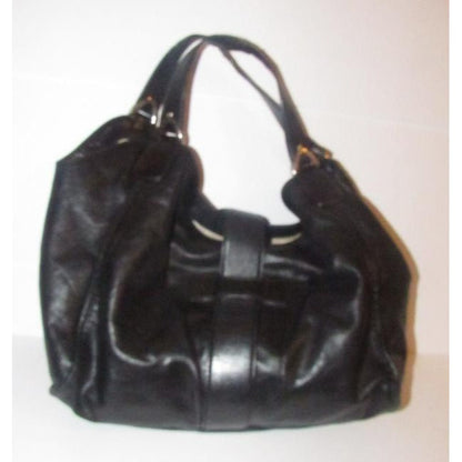 Gucci Stirrup Hobo Xl Top Handle Style Satcheltote Black Leather With Chrome Satchel