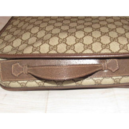 Gucci Ophidia Brown Crossbody Guccissima Coated Canvas Leather Top Handle Red Green Stripe