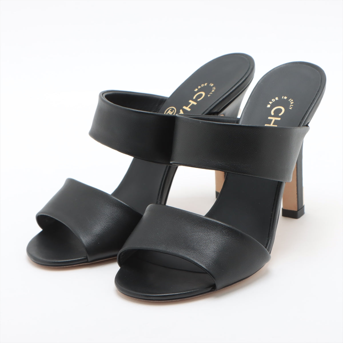 Chanel Coco Leather Sandal 36C  Black G32755  Pearl Box  Bag