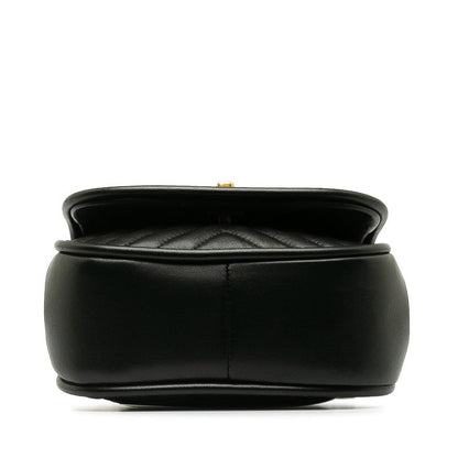 Chanel Coco V Stitch Top Handle  Chain Shoulder Bag Black Leather  CHANEL Middle] Vintage