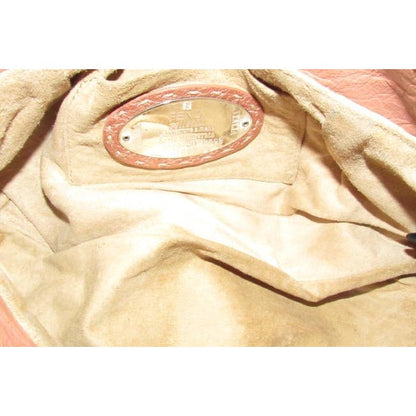 Fendi Selleria Chef Style Purse Metallic Pink Leather Shoulder Bag