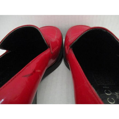 Gucci Red Patent Leather Vintage Loafer Flats - EU35-1/2