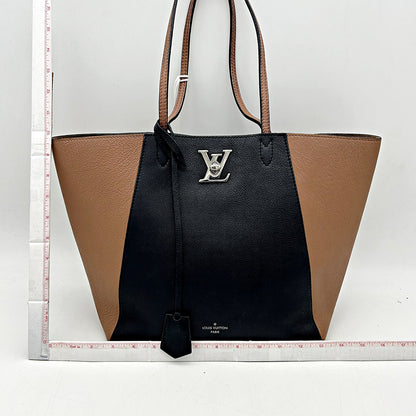 LOUIS VUITTON Calfskin Lockme Cabas Bois de Rose Black 1521854 | FASHIONPHILE LA13549