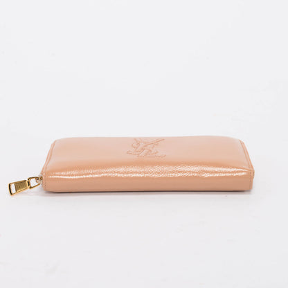 Yves Saint Laurent Beige Crinkled Patent Belle de Jour Wallet