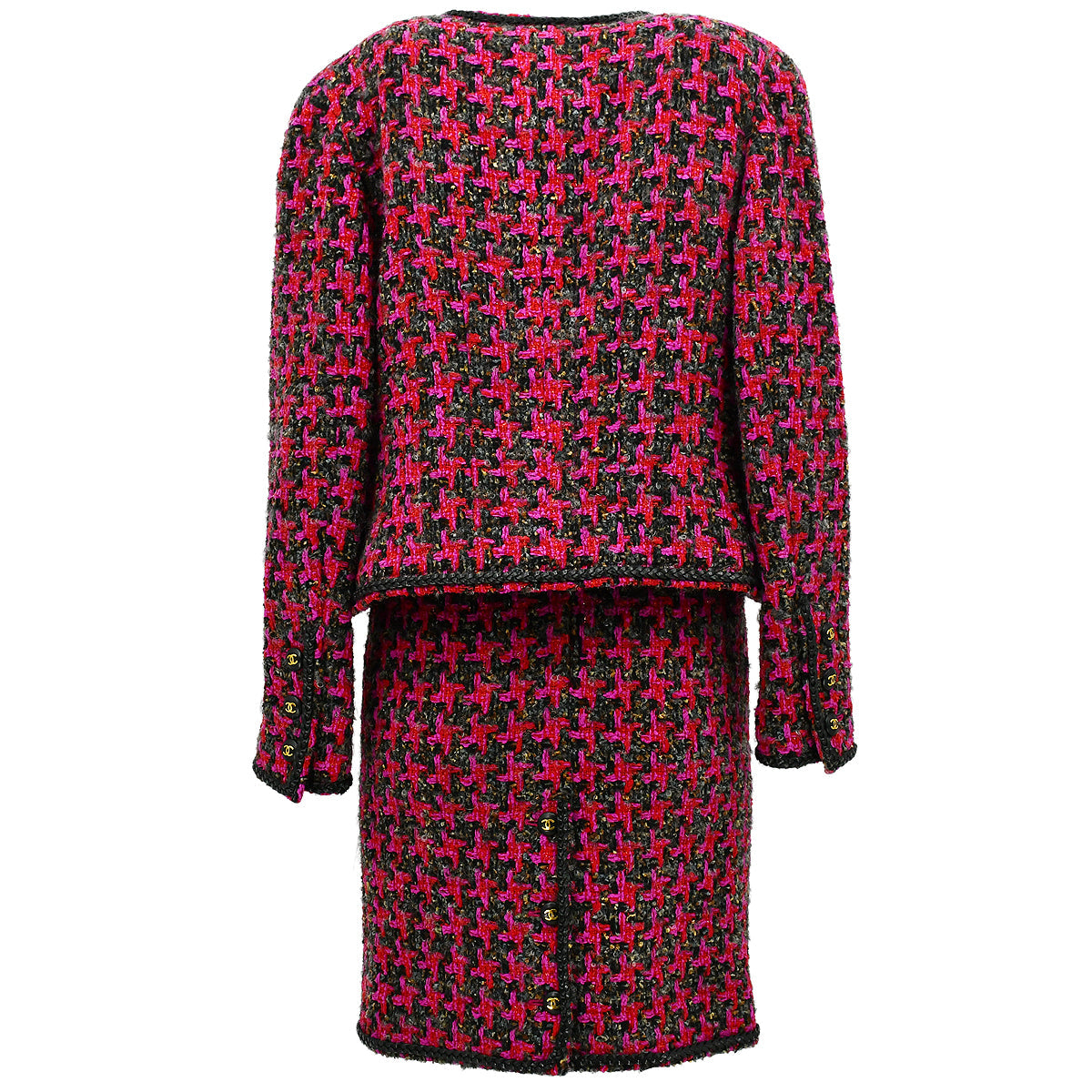 Chanel Setup Suit Jacket Skirt Black