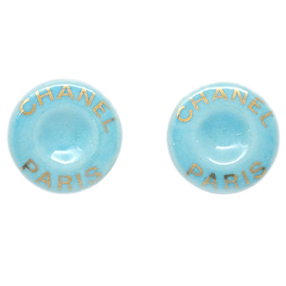 Chanel Button Earrings Clip-On Gold 97P