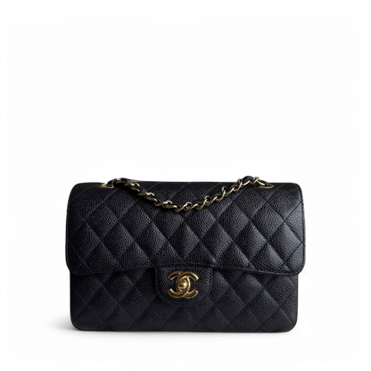 Chanel Classic Flap Small - Caviar 23CM Quilted Black Gold Hardware Series 16