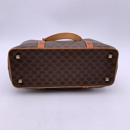 Celine Vintage Brown Macadam Canvas Small Tote Shoulder Bag
