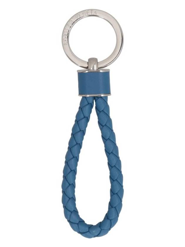 Luxury Bottega Veneta Intrecciato Leather Key Holder Blue