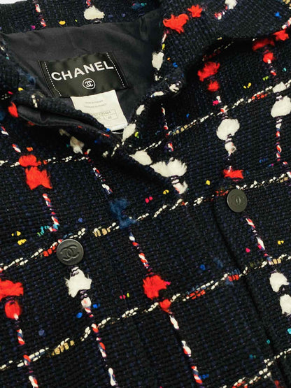 CHANEL Navy Blue w/ Beige & Red Size US 12 Coat