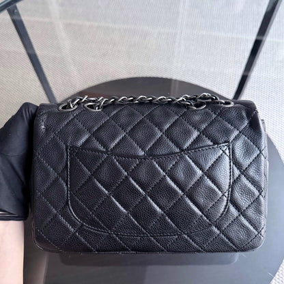 Chanel Seasonal Flap - 24CM Caviar Grained Calfskin Black Silver Hardware Series 18