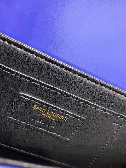 Yves Saint Laurent Solferino Medium Satchel In Box Navy Blue