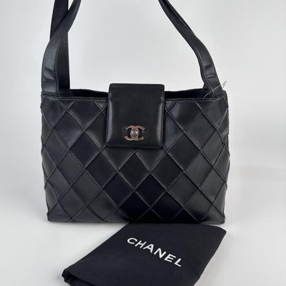 CHANEL | Bags | Chanelbicoloneturn Lock Leather Black Shoulder Bag MR