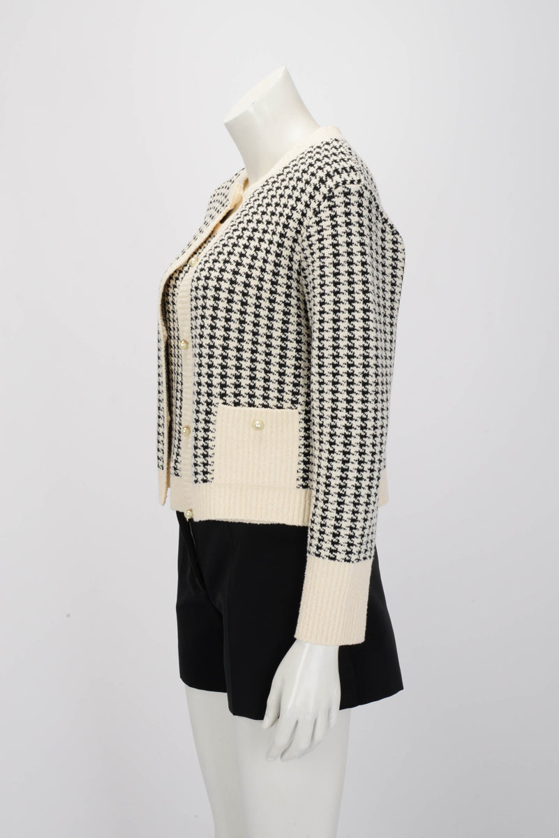 Dior Ivory & Black Technical Knit Houndstooth Twinset