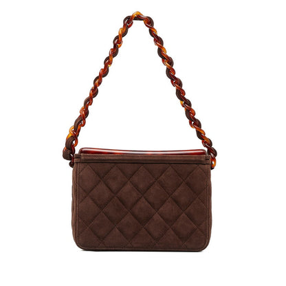 Chanel Matrases Cocomark Chain Vanity Bag Brown wedish Lady Chanel