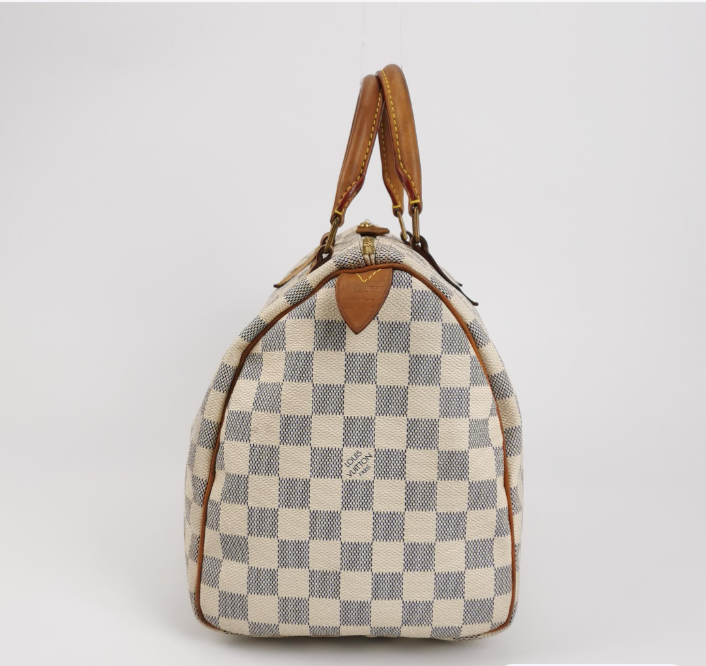 LV Louis Vuitton Damier Azur speedy 30 bag white 30cm*21cm*17.5cm 250210781057004