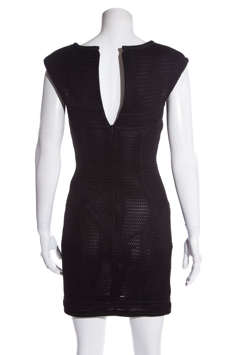 Chanel Black Mesh Perforated Dress SZ 36
