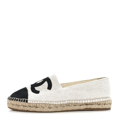 Terry Cloth CC Espadrilles 41 Silver Black