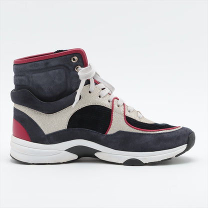 Chanel Coco Leather High-Cut Sneaker 37 1/2  Multicolor G34053