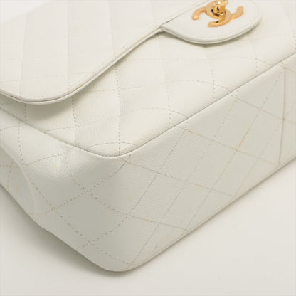 CHANEL DECAMATRASE Caviar S Single Flap Double Chain Bag White Gold  11th