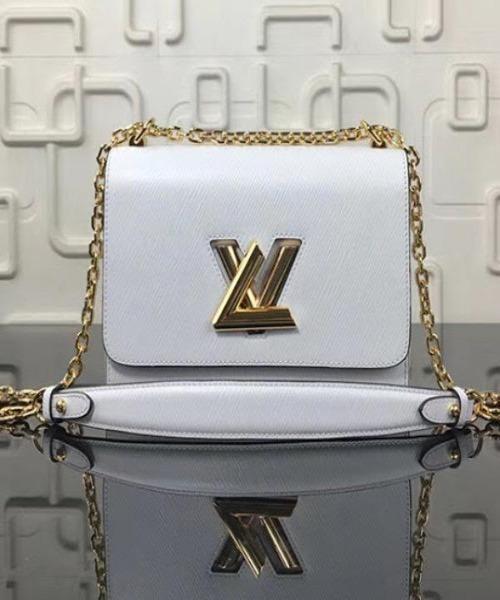 Louis Vuitton Twist MM Epi Leather White Gold-Colored Lock