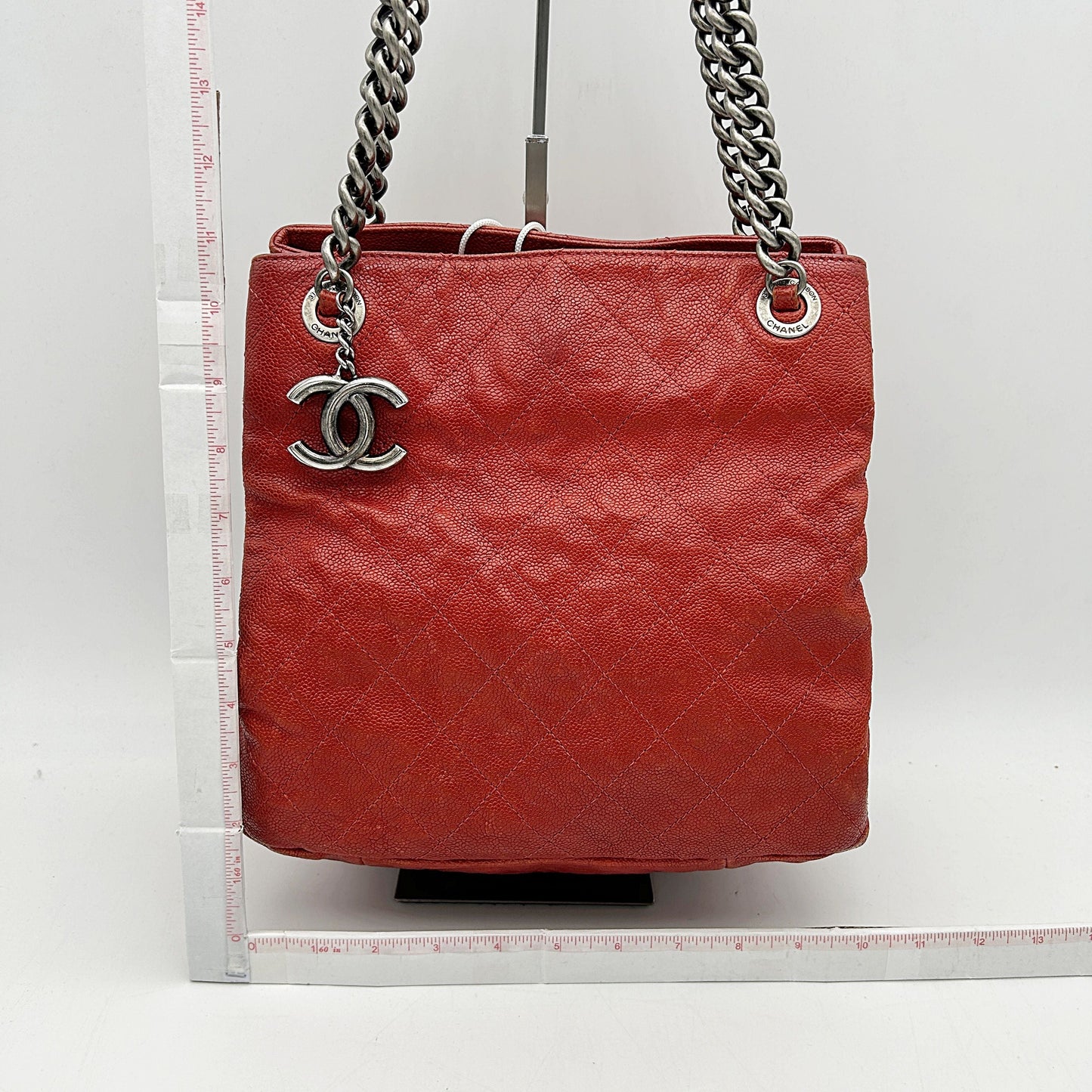 CHANEL Caviar Quilted Simply CC Tote Red LA